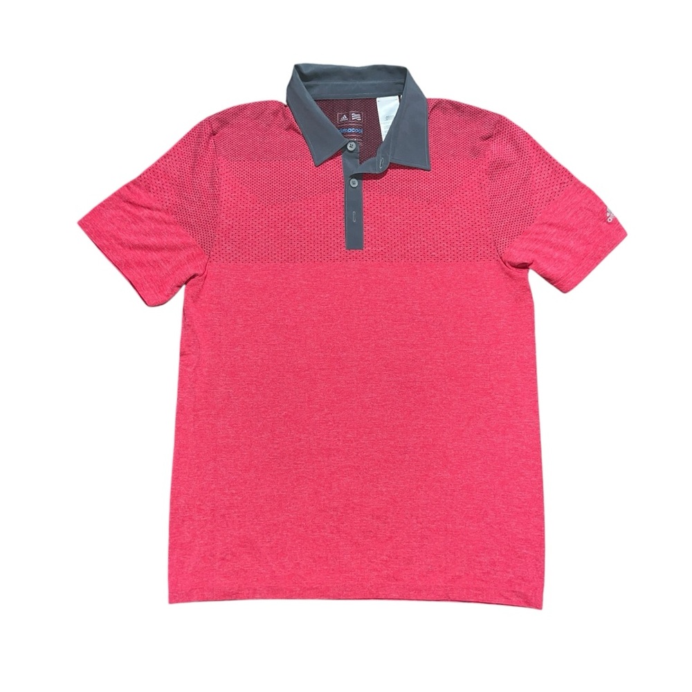 adidas Men’s climacool Golf Performance Polo Shirt Ruby Red Size Large